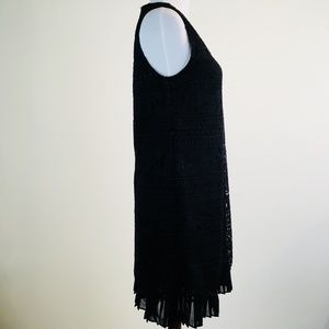 CeCe CYNTHIA STEFFE Black Lace Dress Pleats Size 2